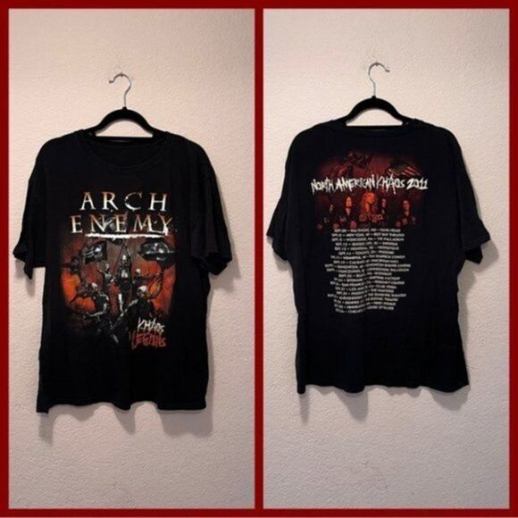 Arch Enemy Concert T Shirt Mens XL North America Tour 2011 Double Sided Black. - Picture 1 of 4